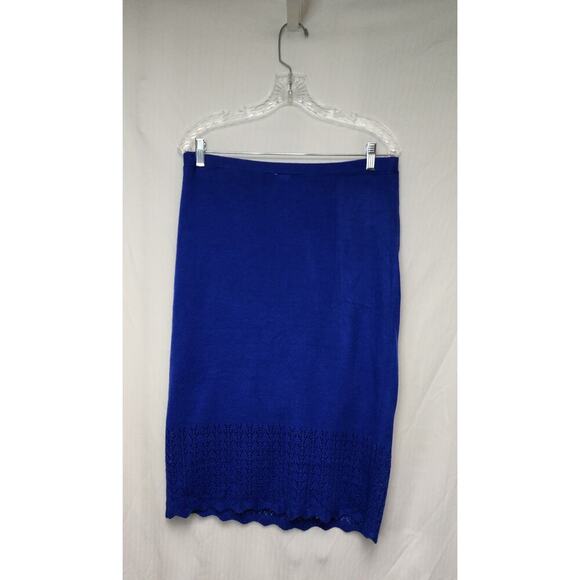 Cato Knitted Midi Royal Blue Pencil Skirt Size Medium - Picture 5 of 7